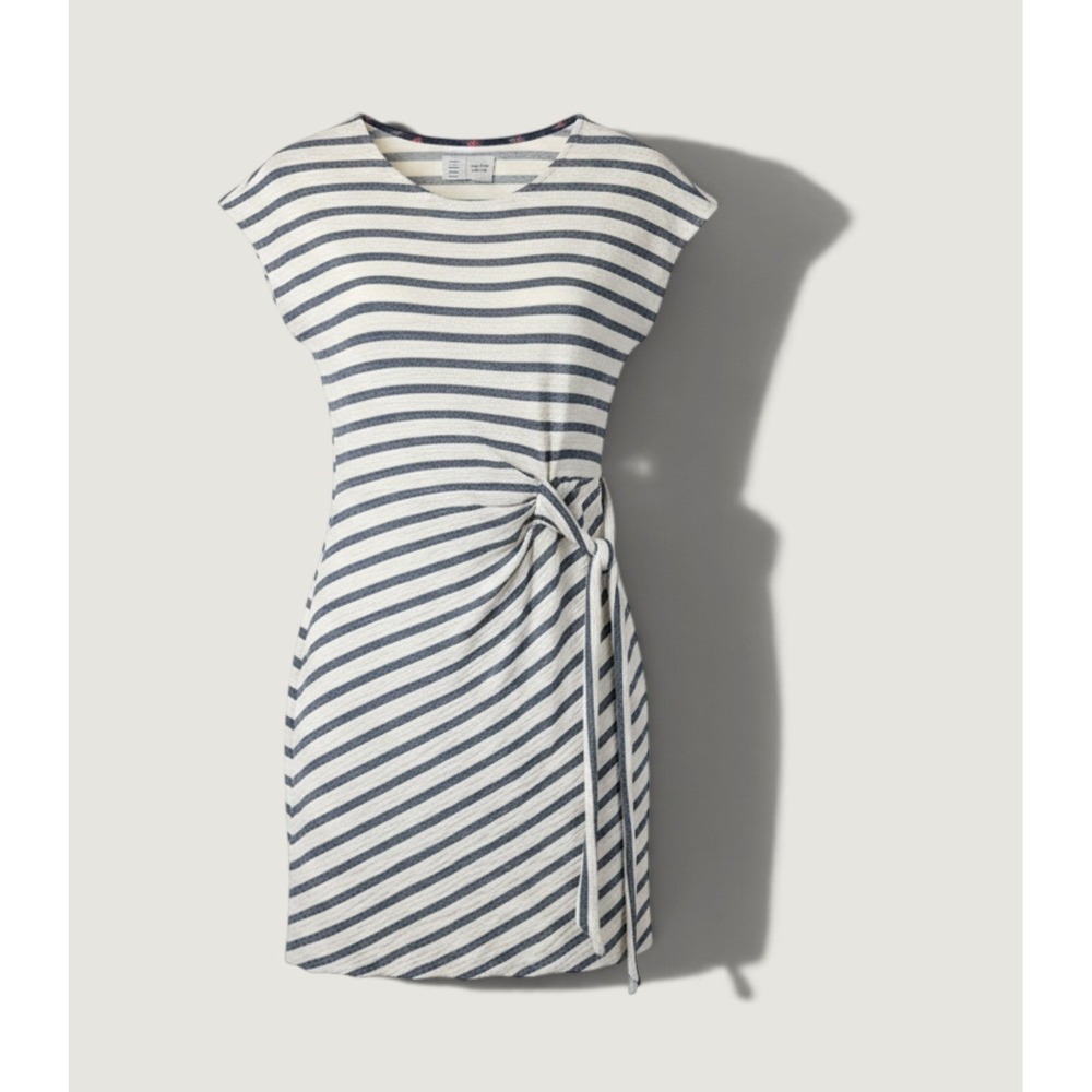 Anthropologie Saturday Sunday Yael Terry Dress Size M Side Tie Striped Coastal